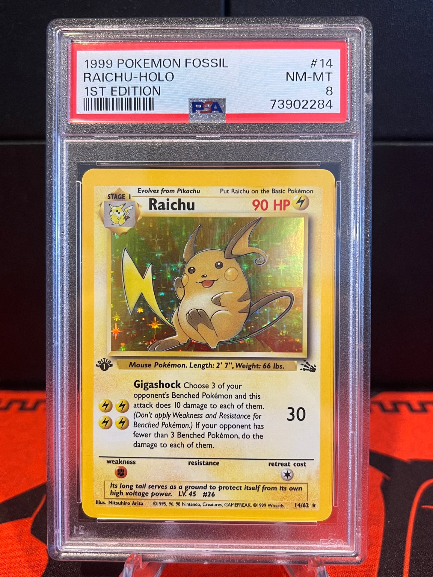 PSA 8 Raidhu Fossil 1st Ed 14/62